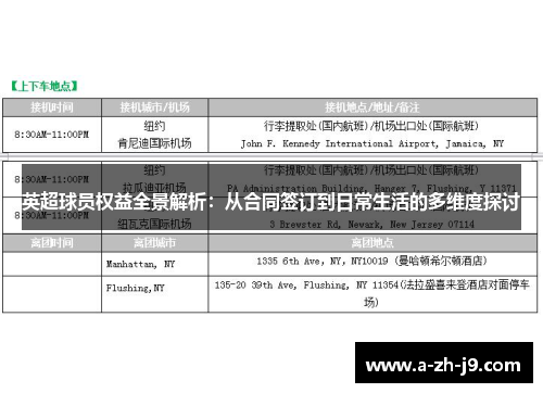 英超球员权益全景解析:从合同签订到日常生活的多维度探讨 英超球员权益全景解析:从合同签订到日常生活的多维度探讨